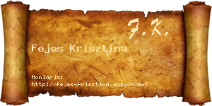 Fejes Krisztina névjegykártya